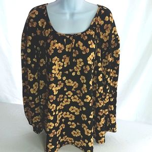 Ava & Viv Women's Plus Size Floral Print Long Sleeve Knit Blouse Size 2X